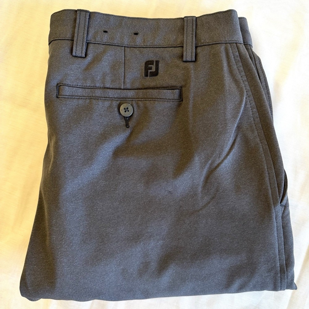 FootJoy Golf Pants Mens 36x29 Grey Performance Stretch‎ Trousers Flat Front
